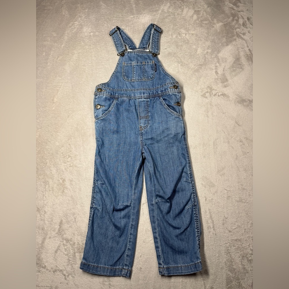 Polarn O. Pyret Sweden 100% Cotton Blue Jean Denim Overalls 2-3 Years
